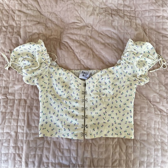 Princess Polly Allyson Corset Puff Top Floral 6 - Picture 2 of 5